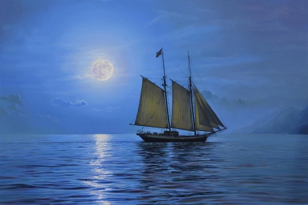 Moonlight Sail 30" x 20"