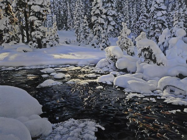Snow Capped Creek 48" x 36"